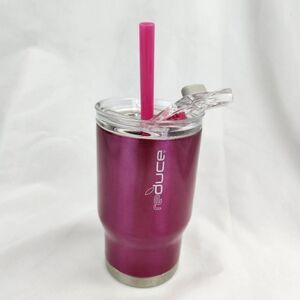 💜Reduce Pink Stainless Steel 14oz Travel Tumbler w/3-in-1 Lid & Straw